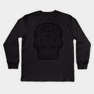 Calavera bw Kids Long Sleeve T-Shirt